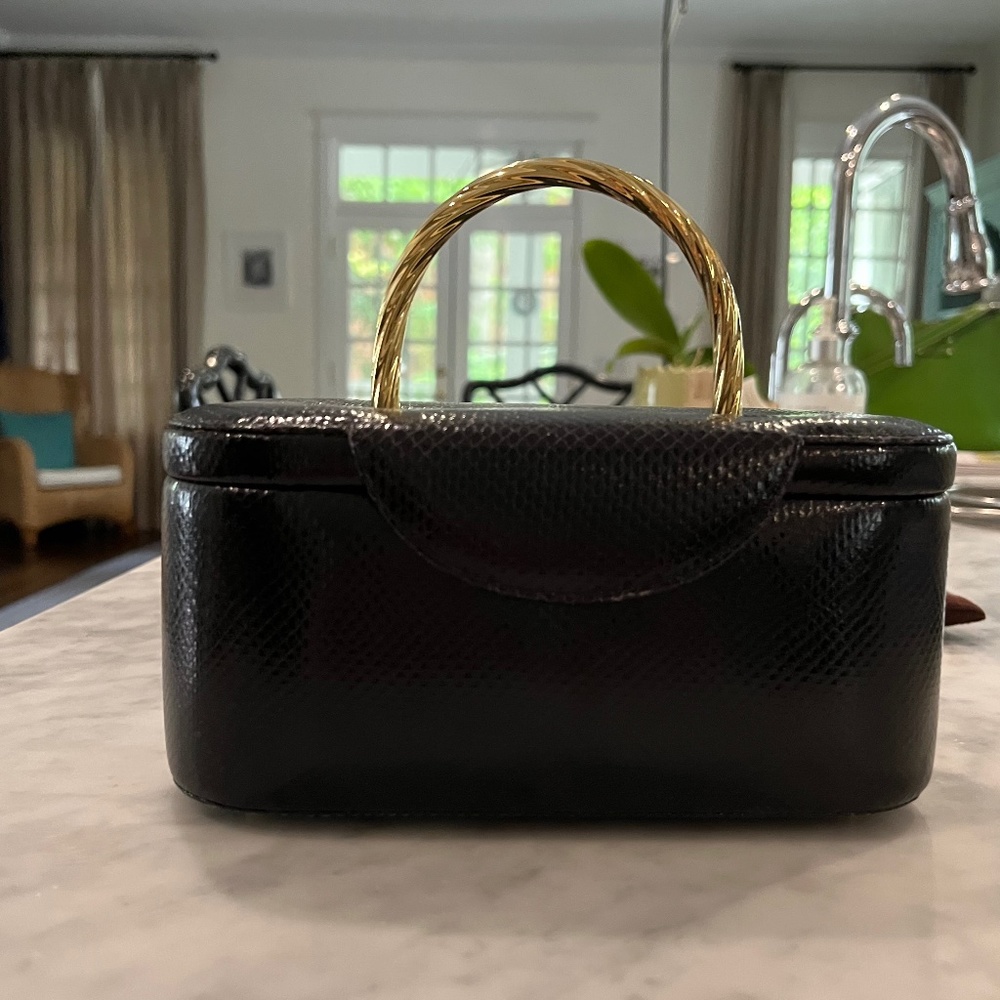 Black Lizard Judith Leiber Handbag with accessories